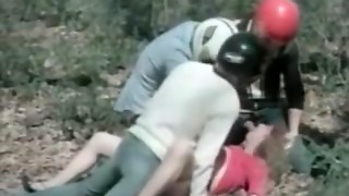 Sex-positive retro stunner boned rock hard in public on her snatch