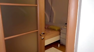 vlog. review of a duplex in Moscow. fat ass in latax. big boobs shaking