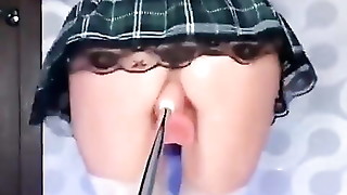 Horny slut fucked by fucking machine