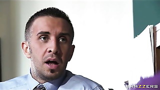 Big-tit brunette slut doctor Ava Addams rides patient's dick