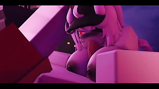 white succubus demon paizuri blowjob