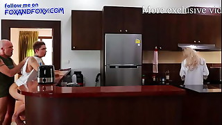 Almost caught anal with step daughter while mom cooking