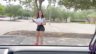 Spanish girl with big boobs wants to fuck in the car
