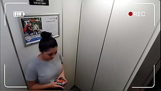 Martina has sex with a girl into a elevator they were almost caught