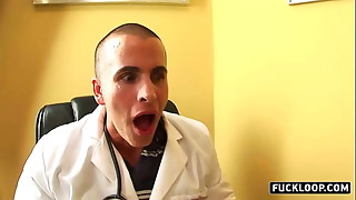 Dark hair girl suck and fuck a doctor